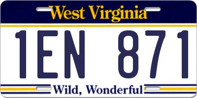 WV license plate 1EN871