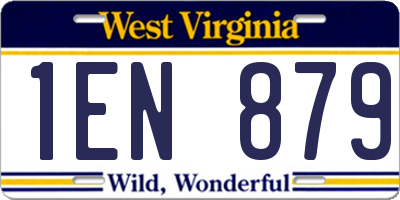 WV license plate 1EN879