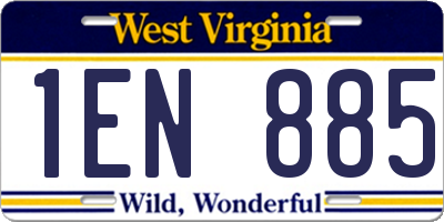 WV license plate 1EN885
