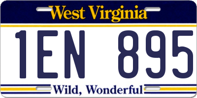 WV license plate 1EN895