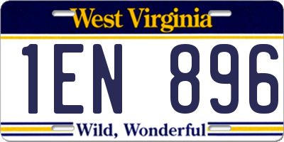 WV license plate 1EN896