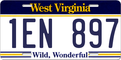WV license plate 1EN897