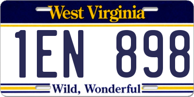 WV license plate 1EN898