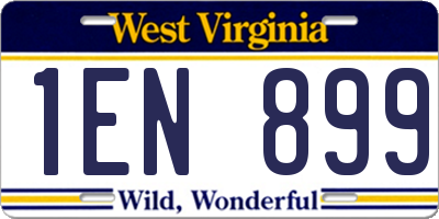 WV license plate 1EN899