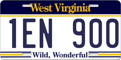 WV license plate 1EN900