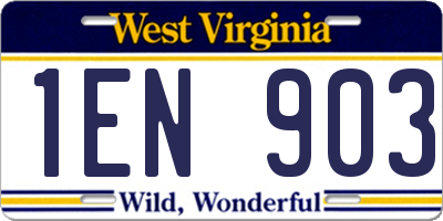 WV license plate 1EN903