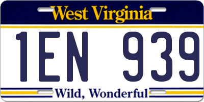 WV license plate 1EN939