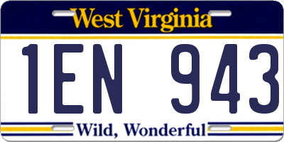 WV license plate 1EN943