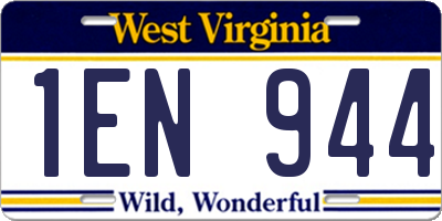 WV license plate 1EN944