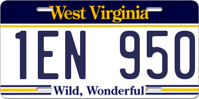 WV license plate 1EN950