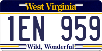 WV license plate 1EN959