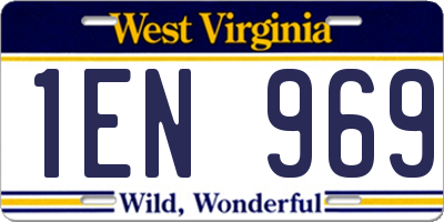 WV license plate 1EN969