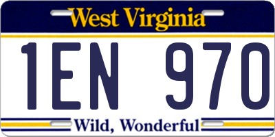 WV license plate 1EN970
