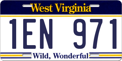 WV license plate 1EN971
