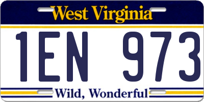 WV license plate 1EN973
