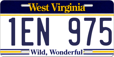WV license plate 1EN975