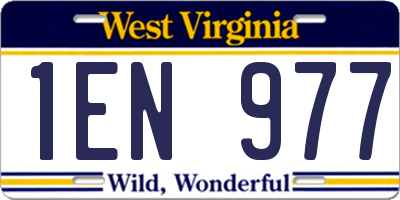 WV license plate 1EN977