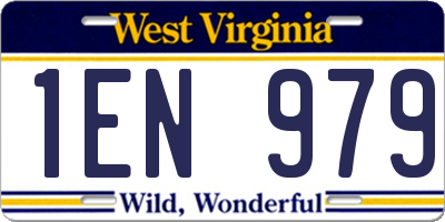 WV license plate 1EN979