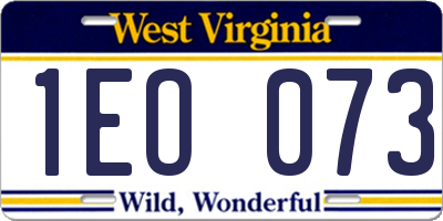 WV license plate 1EO073