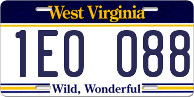 WV license plate 1EO088