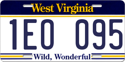 WV license plate 1EO095