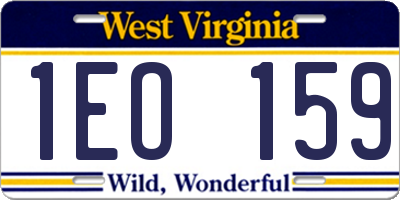 WV license plate 1EO159