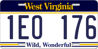 WV license plate 1EO176
