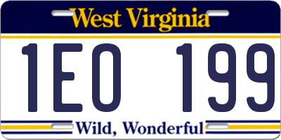 WV license plate 1EO199
