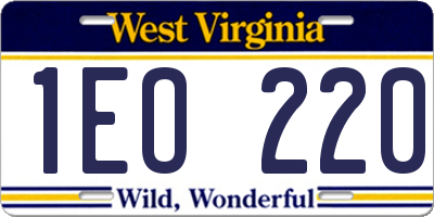 WV license plate 1EO220