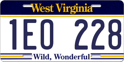 WV license plate 1EO228