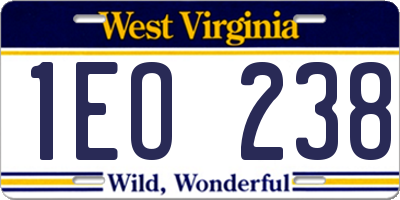 WV license plate 1EO238