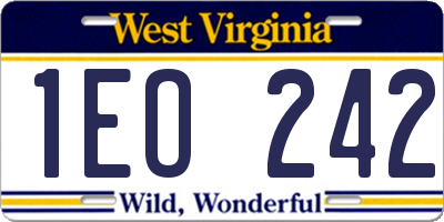 WV license plate 1EO242