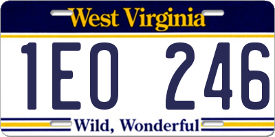 WV license plate 1EO246