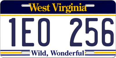 WV license plate 1EO256