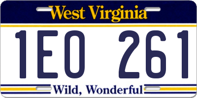 WV license plate 1EO261