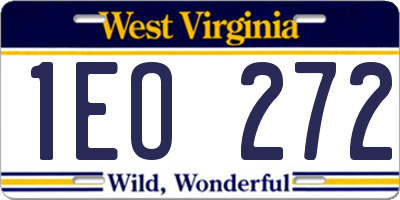 WV license plate 1EO272