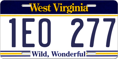 WV license plate 1EO277