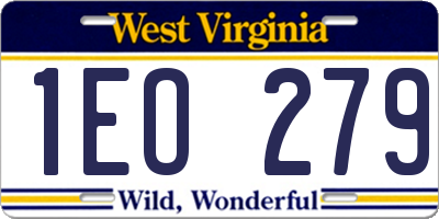 WV license plate 1EO279
