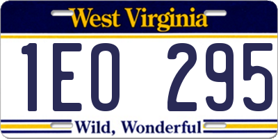 WV license plate 1EO295