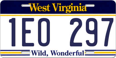 WV license plate 1EO297
