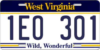 WV license plate 1EO301
