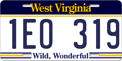 WV license plate 1EO319