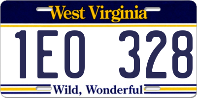 WV license plate 1EO328