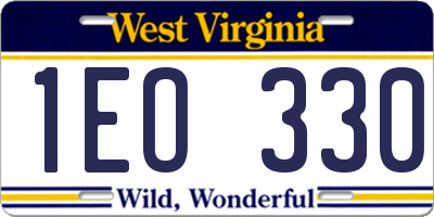 WV license plate 1EO330