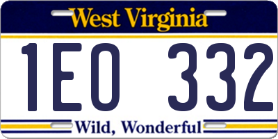 WV license plate 1EO332