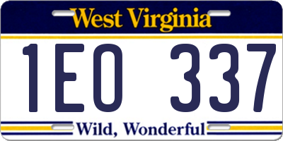 WV license plate 1EO337