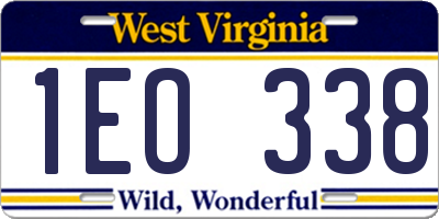 WV license plate 1EO338