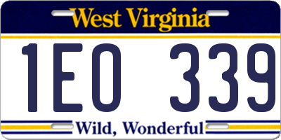 WV license plate 1EO339