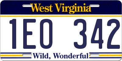 WV license plate 1EO342