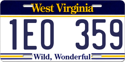 WV license plate 1EO359